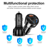 Pengisi Daya Mobil 3-Port USB PD 3.0 & QC3.0 55W dengan Proteksi OTP/OVP untuk Soket Pemantik Rokok