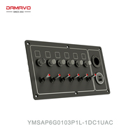 Panneau de relais à bascule 4 voies DAMAVO personnalisé 12V avec connecteur, voltmètre et piston pour applications marines, automobiles et machines