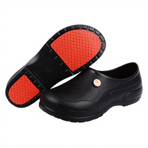 Chaussures de travail imperméables antidérapantes à semelle en caoutchouc pour hommes et femmes, usage en cuisine/chef/jardin/infirmière, sabots noirs - Product Image 4