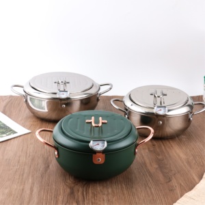 Jingyuantai — casseroles et poêles à frites sarten en acier inoxydable 201/304, OEM/ODM, avec égouttoir d'huile et thermomètre, meilleure vente - Product Image 6
