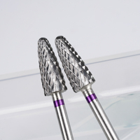 Fraise conique professionnelle en carbure de tungstène pour manucure, fraise flamme pour éliminer le gel dur, embouts de ponceuse électrique