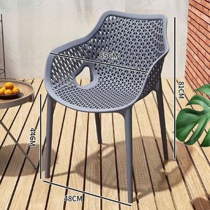 Manufacturer Nordic Design Family <strong>Dining</strong> Room Garden Outdoor PP Hard High-end <strong>Plastic</strong> <strong>Dining</strong> <strong>Chairs</strong> with Armrests - Product Image 3