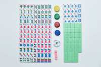 Ensemble de tuiles de mahjong américaines en acrylique/mélamine, personnalisées, de luxe, modernes, toutes couleurs, multicouches, profondément gravées, pour 4 joueurs