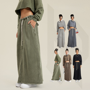 Design alla moda <span class=keywords><strong>camicie</strong></span> sportive sportive da donna di alta qualità autunno <span class=keywords><strong>Etro</strong></span> Wash Casual a trapezio gonne in pile lunghe mezza sottoveste - Product Image 1
