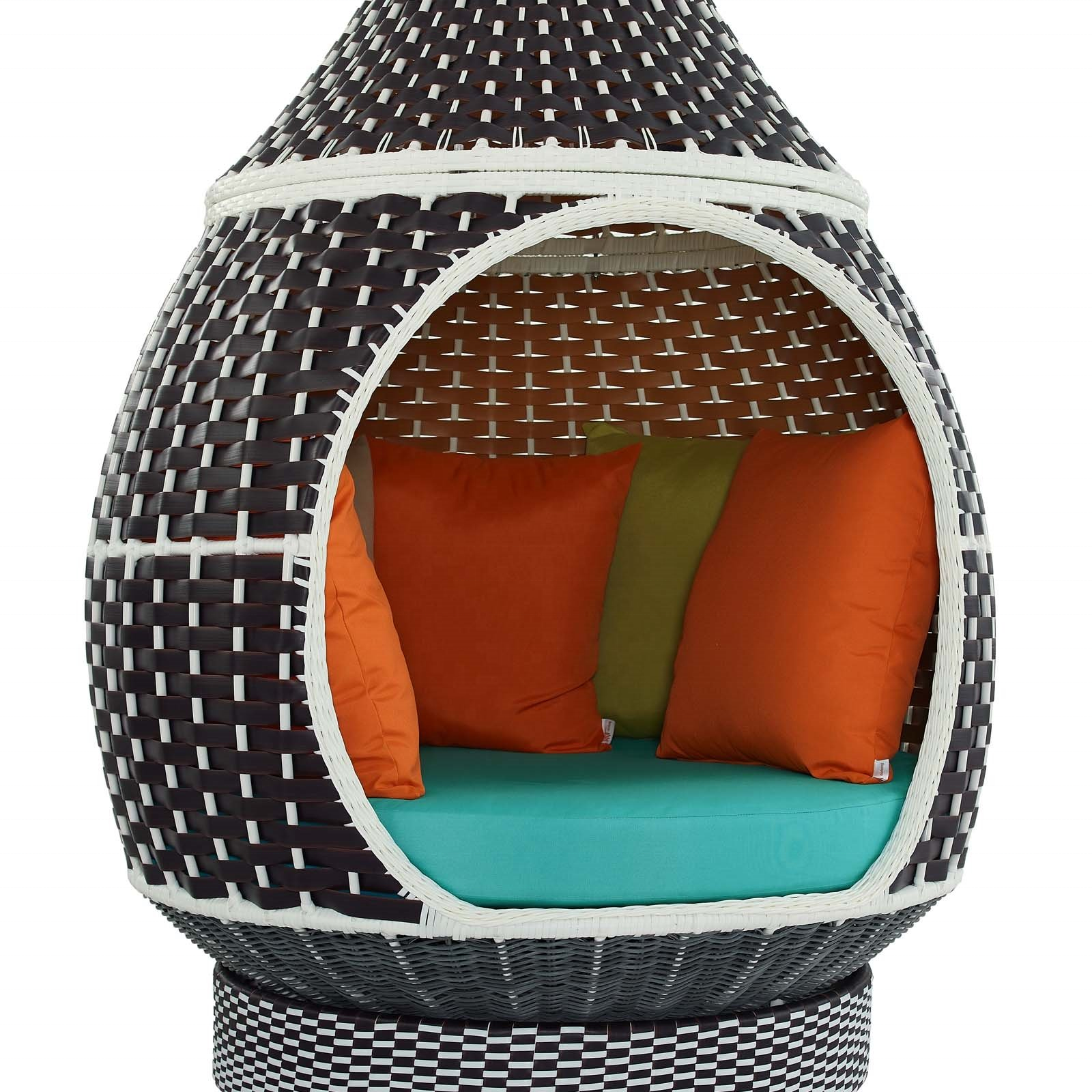 Palace outdoor patio wicker rattan garden sets hanging pod chair furniture set