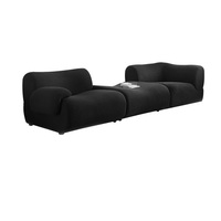 Sofá Cama Modular de 3 Plazas, Diseño Moderno y Simple, Tapizado en Terciopelo, con Cojines Rellenos de Esponja Suave