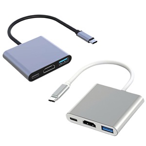 Wodexun Type-<b>C</b> Docking Station <b>HDMI</b> 2.0 <b>USB</b> PD Charging For Laptop Mobile Phone Silver Grey - Product Image 2