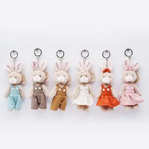 Grosir ornamen pabrik kustom desain kelinci Paskah dekorasi gantungan kunci hadiah boneka kelinci boneka mewah produsen mainan