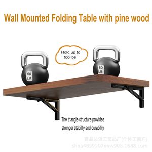 Wooden Foldable Wall Mounted <b>Shelf</b> Rectangle Adjustable Storage <b>Rack</b> For Kitchen Bathroom Living Room - Product Image 5