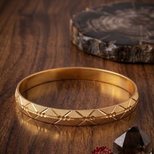 Designer Gold Plated Men's <b>Kada</b> Classic Traditional Bracelet Fashion Jewelry Premium Male Accessory for Modern and Ethnic - Product Image 5