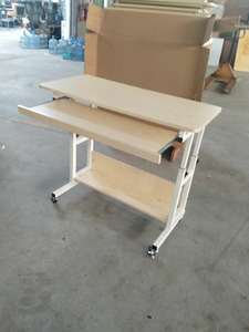 Escritorio de PC de madera móvil, mesa de computadora con ruedas, mesa de estudio de estudiante ajustable para el hogar - Product Image 3