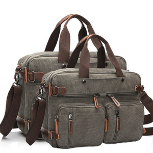 Maletín de negocios de lona duradera para <span class=keywords><strong>hombre</strong></span>, bolso cruzado simple y barato para ordenador portátil de 17 pulgadas para uso diario en la oficina - Product Image 1