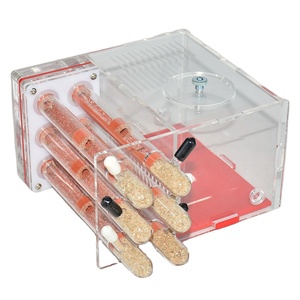 Casa para Reptiles DIY con Área de Alimentación, Hormiguero, Taller de Insectos, Hormiguero para Mascotas con 6 Tubos de Yeso, Diseño Floral de Verano de Plástico - Product Image 1