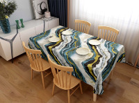 Nappe en similicuir PVC imprimée numériquement, aspect lin, design classique, en promotion, pour table à manger
