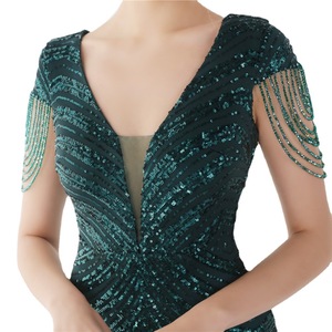 Vestido de fiesta de gama alta europeo y americano Sexy Long Toast Bride Nail Beads - Product Image 1