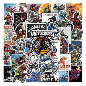 50 adet serin Moto Motocross kir bisiklet çıkartmalar için şişe kaykay bagaj Graffiti Die cut motosiklet Sticker