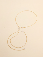 Chaîne de corps tendance unisexe en plaqué or avec perles style punk pour femme, idéale pour les fêtes