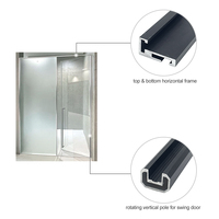 Système d'installation rapide Waybom AluminiumFast Fit Easy Install pour cabine de douche carrée moderne, cadre de cabine de douche en verre, profilé en aluminium