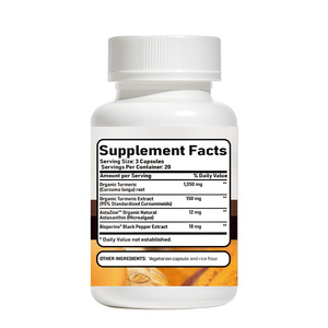 Cápsulas de Extracto de Cúrcuma y Astaxantina de Marca Privada OEM, Extracto de Pimienta Negra, Doble Antioxidante para Adultos - Product Image 2