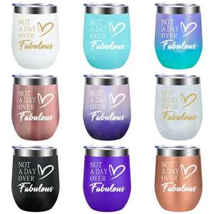 Gobelet isotherme personnalisé en acier inoxydable à double paroi, écologique, en forme d'œuf, 12 oz, pour café et vin, avec revêtement en poudre - Product Image 2