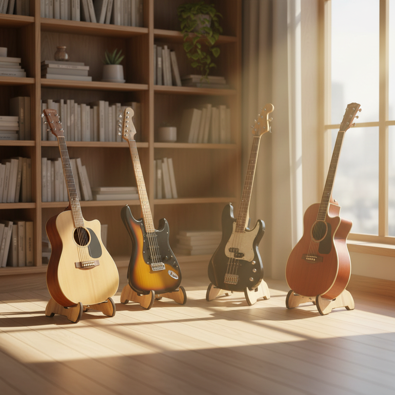 Bamboo Guitar Stand Folding Bass A