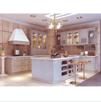 Armoires de cuisine en PVC blanc avec porte à volets Modèle d'armoire de cuisine Dernier design Portes en bois