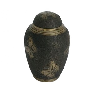 Urnas de cremación de Metal grabadas con mariposa superior en forma de cúpula o urna de recuerdos urnas de cenizas funerarias de calidad duradera tendencia superior - Product Image 1