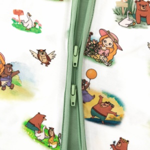 Miozing Combinaison Bébé Anti-rayures en Bambou Biologique à Double Fermeture Éclair avec Imprimé Ours de Dessin Animé pour Nouveau-né, Vente en Gros - Product Image 3