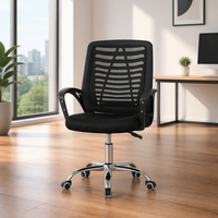 Chaise de bureau ergonomique à dossier mi-haut en maille respirante, pivotante à 360 degrés, pour petit bureau, Nouvelle-Zélande