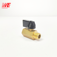 Mini vanne à bille en laiton filetée 1/8\", 1/4\", 3/8\", 1/2\" BSP mâle vers femelle, vanne d'arrêt d'huile pour compresseur d'air
