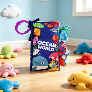 Libro Sensorial de Tela con Forma de Animal para Bebés, Libro de Actividades para el Aprendizaje Temprano, Entrenamiento Cognitivo para Niños Pequeños y Preescolares, en Caja con Ventana - Product Image 2