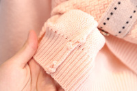 Ensemble de vêtements décontractés en tricot à manches longues pour filles de 3 à 4 ans, style doux avec nœuds, en polyester/nylon, respectueux de l'environnement