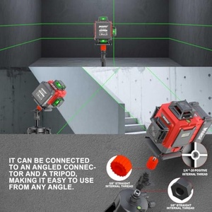 Niveaux laser rotatifs automatiques 4D 16 lignes tendance, auto-nivelants, faisceau multifonctionnel à 360 degrés, niveaux laser à lignes croisées, 12v lithium - Product Image 3