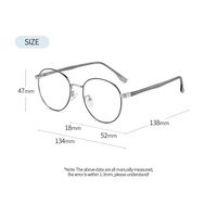 Gafas de Moda para Mujer con Montura Sólida, Diseño Ligero de Metal Duradero, Lentes con Bloqueo de Luz Azul para Uso Diario, para Todo Tipo de Rostro