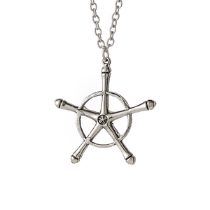 Collier Anime <span class=keywords><strong>Bleach</strong></span>, Amulette Quincy <span class=keywords><strong>Ishida</strong></span> Uryuu Cosplay Ginrei Gojiaku, Pendentif Chaîne Ras-de-cou en Alliage Plaqué Argent Vintage Antique - Product Image 2