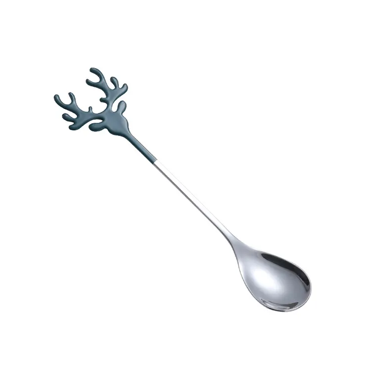 Stainless Steel Mini Coffee Tea Soup Sugar Dessert Ice Cream Xmas Spoons Christmas Spoons with Gift Box