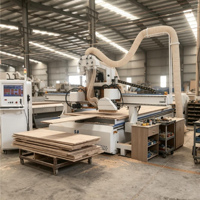 Centre CNC ATC pour le bois 1325 4x8 pieds, machine de fraisage pour le travail du bois à changement d'outil automatique avec broche de 9KW pour la fabrication de meubles
