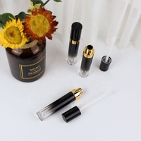 Tubes de vernis à lèvres noires vides avec brosse à baguette, dégradé de luxe personnalisé, 50 pièces, 5ml