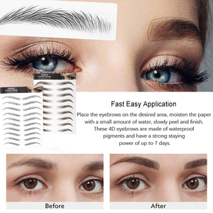 Autocollants de <span class=keywords><strong>tatouage</strong></span> pour sourcils imperméables, magnifiques, 3D 4D, temporaires, décoratifs pour le visage et les sourcils - Product Image 5