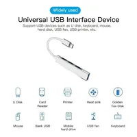 USB 3.0 Hub Adapter 4-poorts Type C Multiport USB-splitter 5Gbps Gegevensoverdracht Hub voor Laptop PC Desktop
