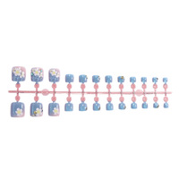 24 faux ongles à presser pour les orteils, plaques d'ongles amovibles Couverture complète des ongles, ferme et imperméable.