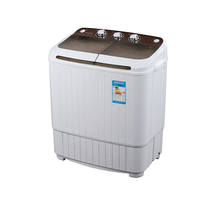 Lave-linge semi-automatique portable mini pour la maison, à double cuve en plastique, avec fonction séchage