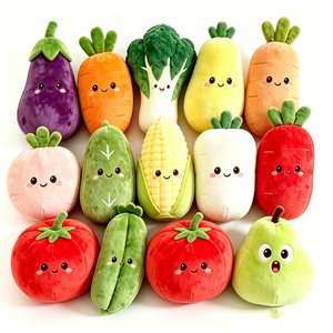 Ensemble de peluches légumes personnalisables, Adorables jouets en peluche fruits, Peluches légumes souriants, Mignonne collection de peluches légumes - Product Image 6