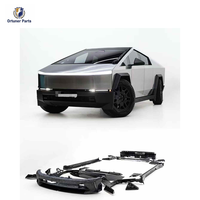 Kit carrosserie en carbone sec de style MSY 2023-2024 pour Tesla Cybertruck, amélioration en carbone forgé, lèvre avant, lèvre arrière, jupe latérale, échappement universel