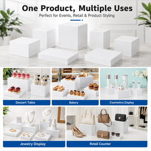 Set di Alzate e Contenitori Espositivi Personalizzati in Acrilico Bianco per Buffet, Alimenti, Gioielli, <span class=keywords><strong>Vetrine</strong></span> e Grandi Esposizioni da Tavolo - Product Image 5