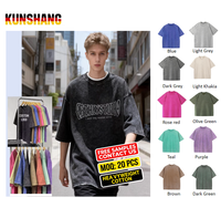 T-shirt Homme Personnalisé avec Logo, Coupe Ample et Épaisse, Style Streetwear Vintage Délavé, Épaules Tombantes, Coupe Carrée, Respirant, Manches Courtes – Vente en Gros