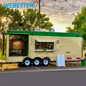 WEBETTER özel ikram servisi treyleri FoodTruck mobil mutfak Pizza Fast Food römork cep tam mutfak ile Pizza fırını gıda kamyon