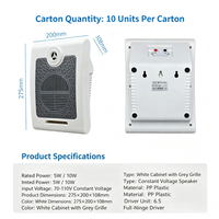 Haut-parleur mural à tension constante 5W 10W 70-110V pour sonorisation publique, idéal pour écoles, centres commerciaux, bureaux, hôtels et musique d'ambiance