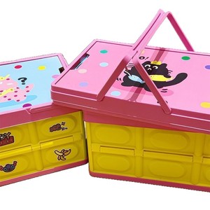 Foldable Outdoor <b>Storage</b> <b>Box</b> 20L-30L Rectangle With Cat Design For Camping Picnic <b>Trunk</b> Organizer - Product Image 5