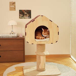 Arbre à <span class=keywords><strong>chat</strong></span> en sisal de haute qualité avec niche, structure stable, meubles multifonctions <span class=keywords><strong>pour</strong></span> chats d'intérieur - Product Image 6